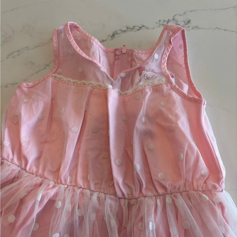 American Girl Pink Dress with Floral Trim